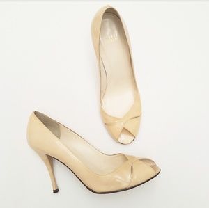 Stuart Weitzman Nude Peep Toe Heel